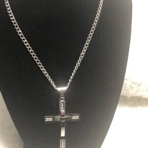 Silver Cross Pendant Necklace